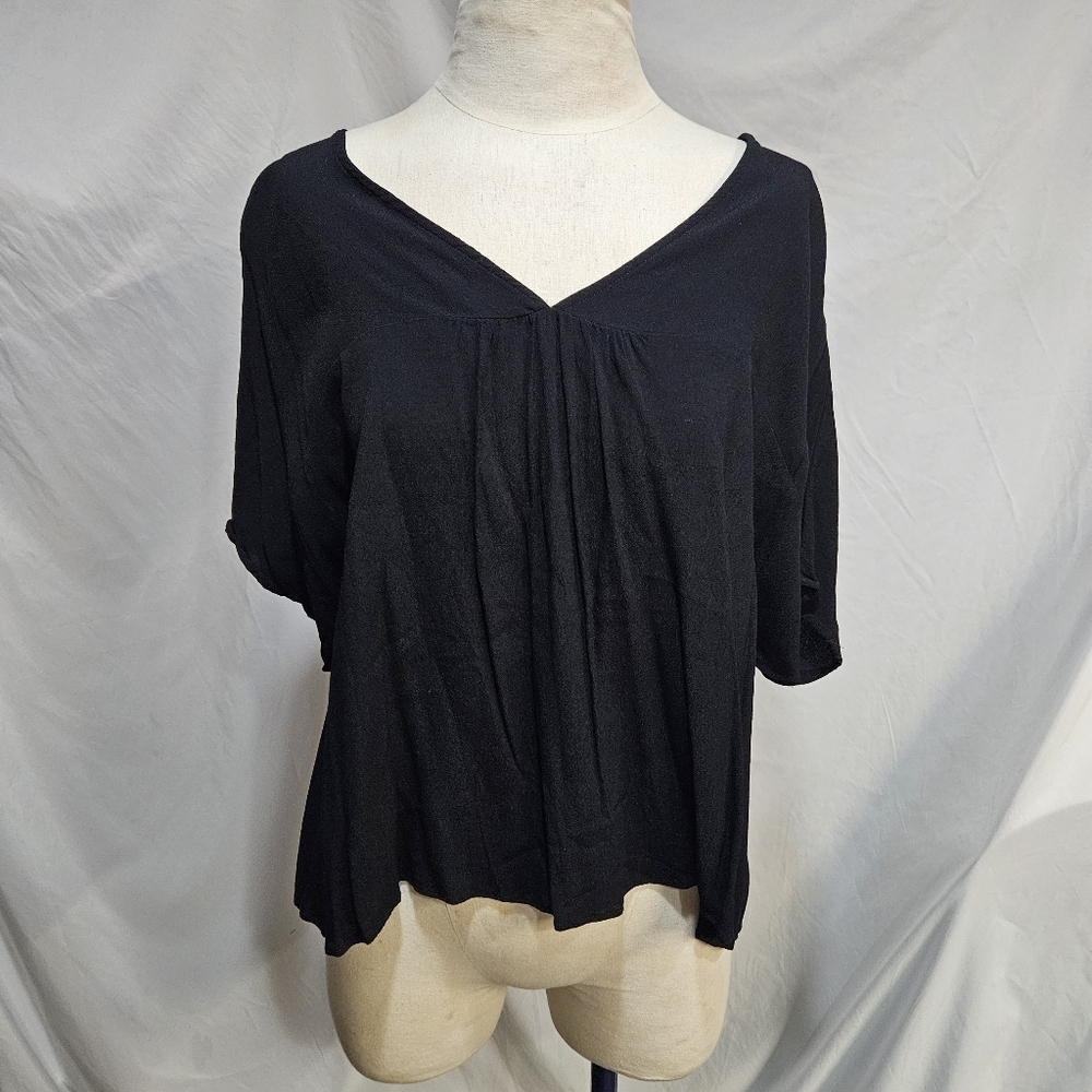 Madewell Baby Doll Dolman Sleeve Blouse Black Size 2XL